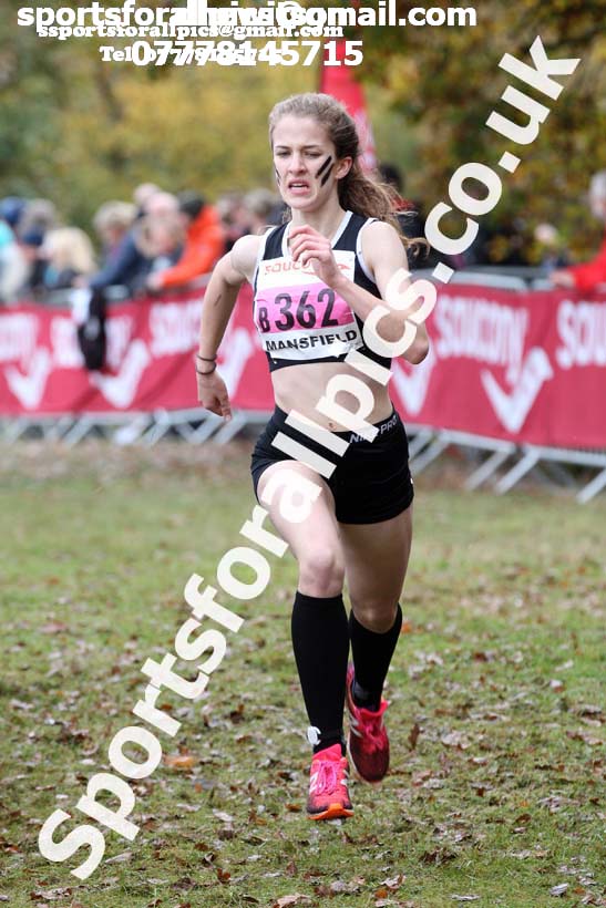 Womens under-17s National Cross Country Relay, Berry Hill Park, Mansfield. Photo:  David T. Hewitson/Sports for All Pics